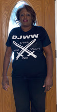 Load image into Gallery viewer, Black short sleeve DJWW t shirt
